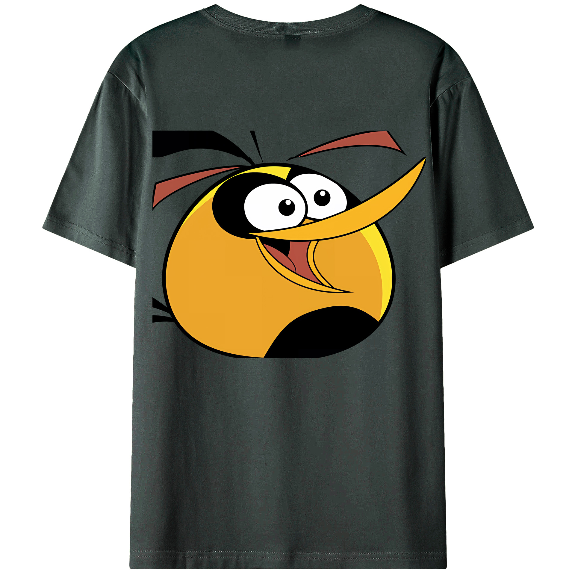 （画像用） Angry Birds アングリーバード 綿100％ メンズ半袖Tシャツ（バックプリント） 通気性